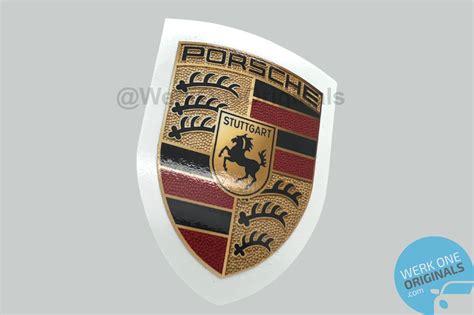 Porsche Crest Official Sticker Bonnet Badge Sized Genuine Crest