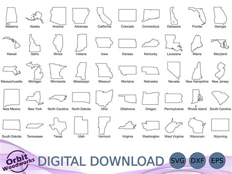 states outlines bundle svg dxf eps united states clipart home