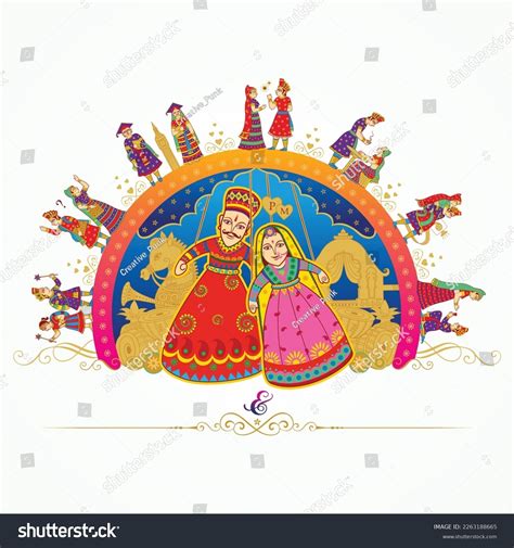 Indian Wedding Symbol Groom Bride Clip Stock Vector Royalty Free