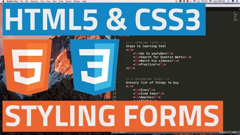 Html And Css Beginner Tutorial Styling Form Elements Youtube