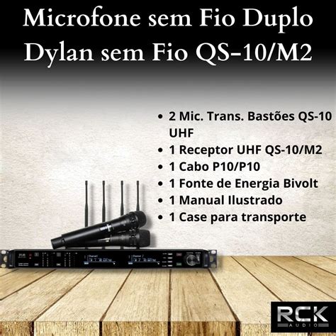 Microfone Sem Fio Duplo Dylan Sem Fio Qs M Rck Audio