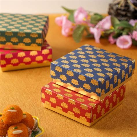 Desi Favors Floral Printed Sweet Boxes For Indian Sweets Cookies