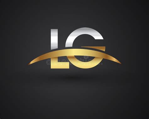 LG Initial Logo Company Name Colored Gold And Silver Swoosh Design