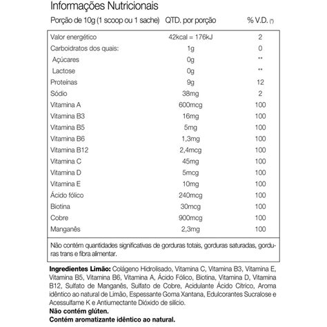 Colagentek Colágeno Hidrolisado Vitafor 300g 30 Sachês De 10g Cada