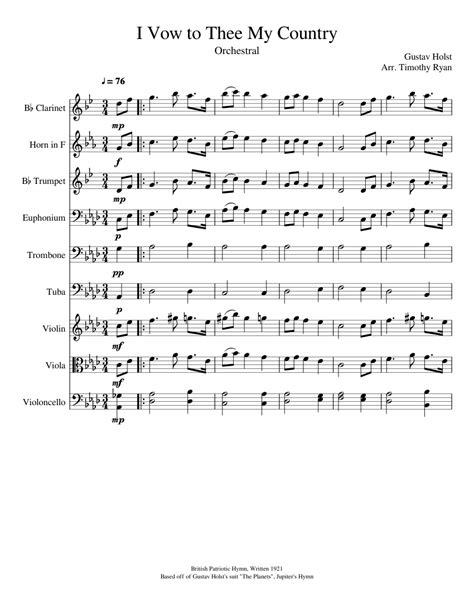 I Vow To Thee My Country Sheet Music Download Free In Pdf Or Midi