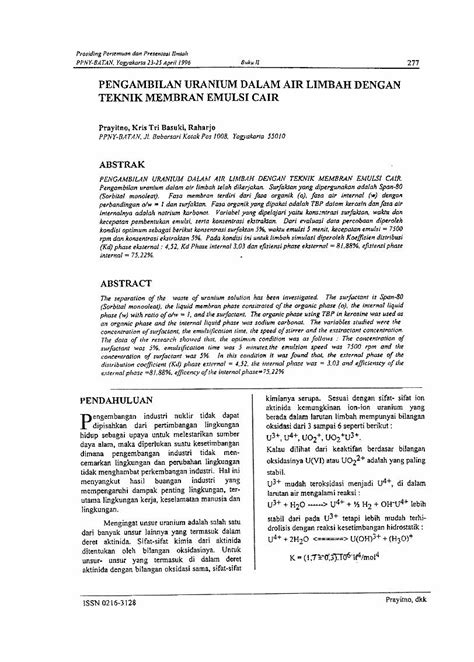 PDF PENGAMBILAN URANIUM DALAM AIR LIMBAH DENGAN DOKUMEN TIPS