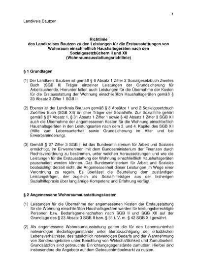 Sgb Ii Und Xii Wohnraumausstattung Landkreis Bautzen