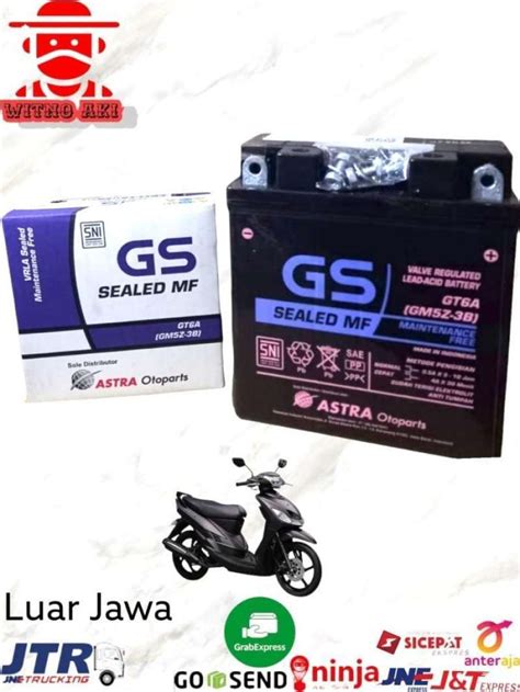 Jual Aki Motor Gs Gm5z 3b Gt6a Mf Astra Kering Mio Sporty Jupiter Mx