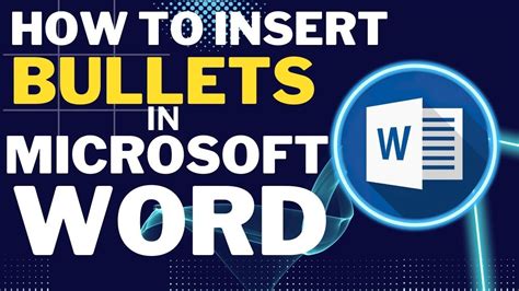 How To Insert Bullets In Word Bullets In Word Youtube