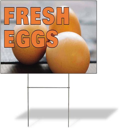 Amazon Weatherproof Yard Sign Fresh Eggs Outdoor Advertising