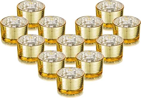 Amazon De Romadedi Teelichthalter Kerzenhalter Gold Glas Er Set