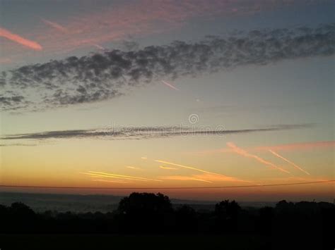 Vapour Trails In The Sunrise Stock Image Image Of Scenic Morning