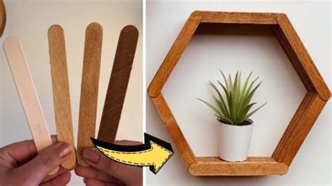 Cheap DIY Hexagon Shelves Using Popsicle Sticks