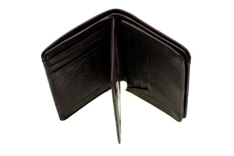 Genuine Leather Mens Wallet Bifold Compact Center Flap 1 Id Expandable