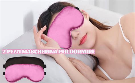 Set Di Mascherina Per Dormire Da Notte In Seta Morbidissima Maschera