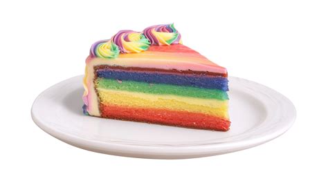 Rainbow Cake On White Plate 49159919 Png