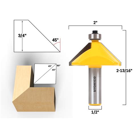 Degree Chamfer Router Bit Shank Precisionbits