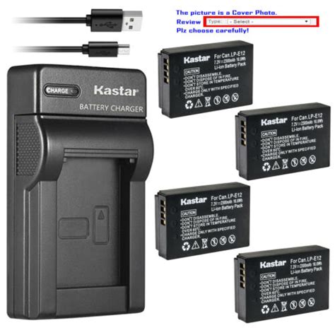 Kastar Battery Slim USB Charger For Canon OEM LP E12 Original Canon LC