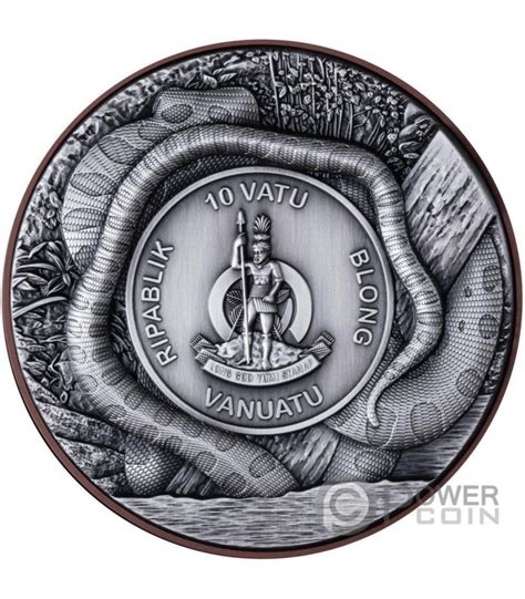 ANACONDA Double Giant Predators Silver Coin 10 Vatu Vanuatu 2025