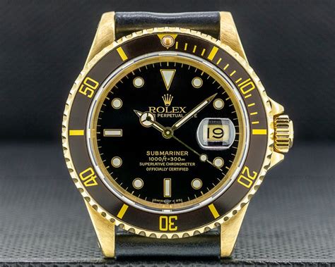 Rolex 16618 Rolex Submariner 16618 Black Dial 18K Yellow Gold 35575