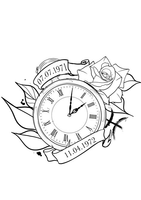 Pocket Watch Tattoo Design Pocket Watch Tattoos Tattoo Stencil