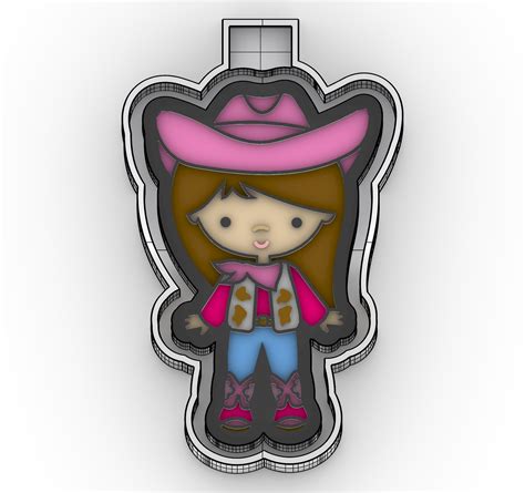 Stl File Cowgirl Girl 2 Freshie Mold Silicone Mold Box・3d Printing Model To Download・cults