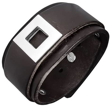 Zense Bracelet Homme En Cuir V Ritable Marron Avec Boucle De Ceinture