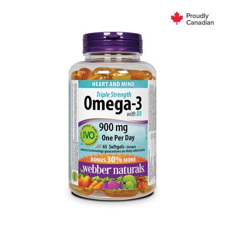 Webber Naturals Omega 3 With D3 Triple Strength 900 Mg EPA DHA