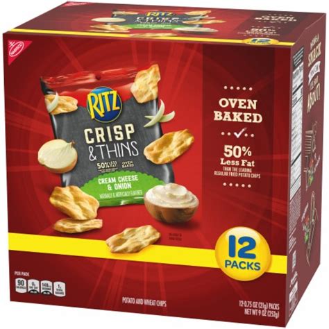 Ritz Crisp And Thins Cream Cheese And Onion Chips 12 Ct 075 Oz King