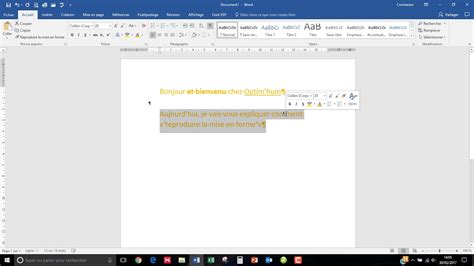 Logiciel Word Comment Reproduire La Mise En Forme D Un Mot YouTube