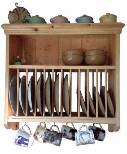 Traditional Wall Mounted Solid Pine Plate Rack PR2 Wall Mount Plate