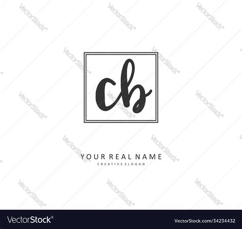 C B Cb Initial Letter Handwriting And Signature Vector Image