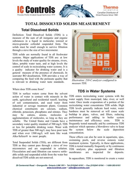 Ppt Total Dissolved Solids Measurement Ic Controls Powerpoint