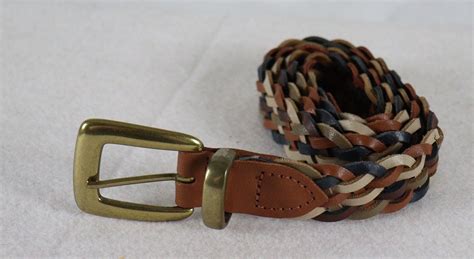 Womens Multi Color Braided Leather Belt Size M L Belts