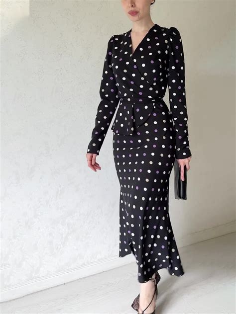 Elegant French Polka Dot Dress Culture Heaven