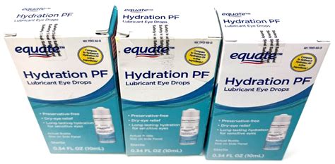 3 Equate Hydration Pf Lubricant Eye Drops 0 34 Fl Oz Each Sealed Exp 7 2025 Ebay