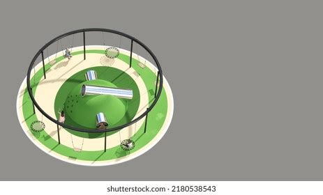 3d Rendering Green Playground Tunnel Swing Stock Illustration 2180538543 | Shutterstock