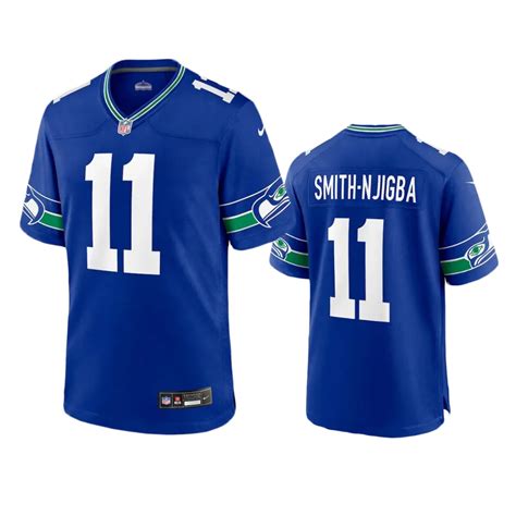 Seattle Seahawks Jaxon Smith Njigba Royal Throwback Game Jersey