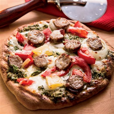 Grilled Sausage Pesto Pizza Recipe Farm Flavor Recipe