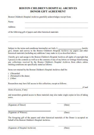 Sample Gift Agreement Templates In Pdf Ms Word