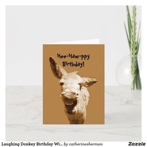 Laughing Donkey Birthday Wishes Card Zazzle In 2022 Birthday Wishes