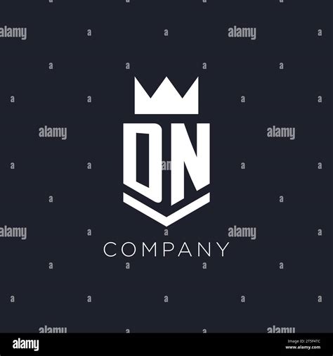 DN Logo With Shield And Crown Initial Monogram Logo Design Ideas Stock