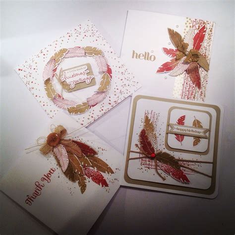 Four Feathers Stampin Up Feather Cards Cards Feather