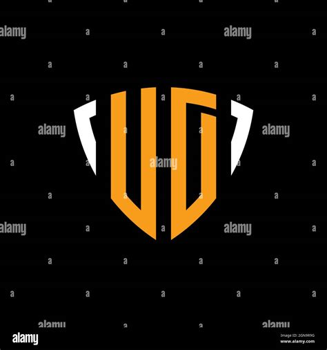 UD logo with shield white orange shape design template isolated on ...