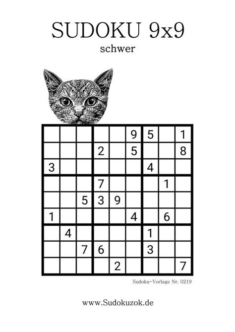 Sudoku schwer zum Ausdrucken mit Lösung