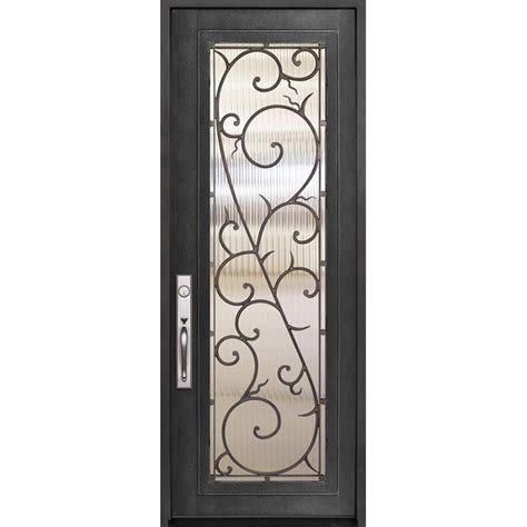 Eswda 42x96 Exterior 42in X 96in Bellagio Full Lite Single Wrought Iron Entry Door Euro Sino