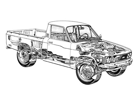 Chevrolet Luv Pickup Cutaway Drawing In High Quality