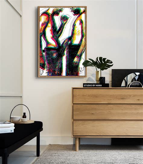 Homoerotic Art Gay Wall Art Gay Love Art Erotic Art Bedroom Decor Man Wall Art Male Nude