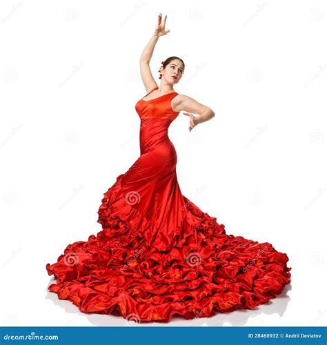 Ritratto Di Bello Flamenco Di Dancing Della Giovane Donna Fotografia