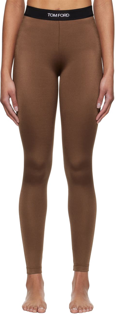 TOM FORD Brown Lustrous Signature Leggings TOM FORD